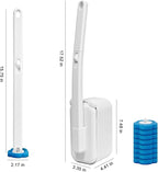 Disposable Toilet Brush with 48 Refills,Toilet Cleaning Supplies,Toilet Wand Brush Starter Kit,Wall Mounted Toilet Bowl Cleaner Brush with Holder for Bathroom Deep Cleaning & Hygiene (White)