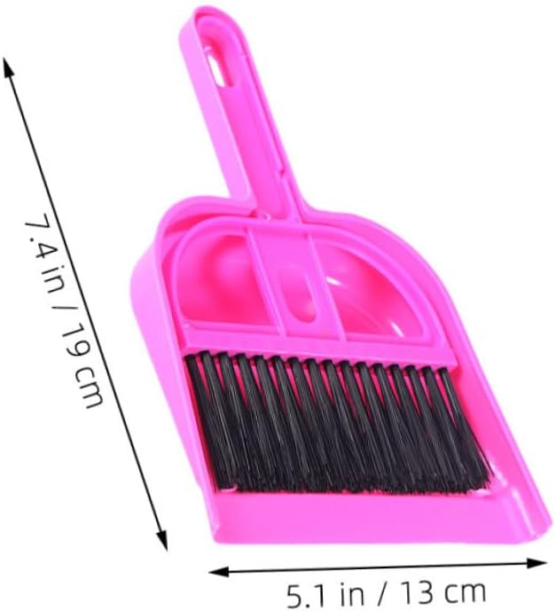 Miniature Broom and Dustpan Set 10pcs for Pet Cage Cleaning, Bright Pink and Blue, Suitable for Guinea Pigs, Hamsters, Chinchillas, Hedgehogs, and Reptiles, Small Animal Cage