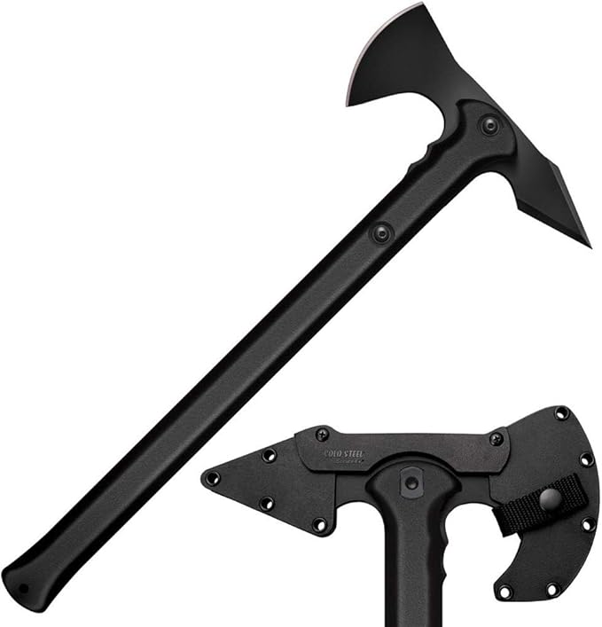 Cold Steel Drop Forged Tomahawk Survival Hatchet - Great for Camping, Survival, Outdoors and Chopping Wood, Trench Hawk - Black, One Size