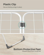 SONGMICS Clothes Drying Rack, Metal Laundry Drying Rack, Foldable, Space-Saving, Free-Standing Airer, with 2 Gullwings, Indoor Outdoor Use, Bed Linen Clothing, White ULLR540W01