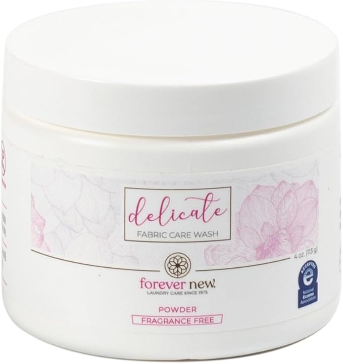 FOREVER NEW Delicate Hypoallergenic Laundry Detergent Powder - 6-8 Large Loads - Gentle washing detergent for Silk, Cashmere, Bra, Undergarments, Cotton, Wool, etc. - Unscented - 4oz