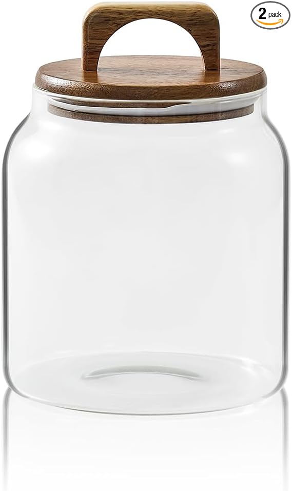 Sweejar Glass Jars for Laundry Room Organization, Half-Gallon Laundry Pods Container, Glass Food Storage Jars with Airtight Lid, 1 Pack, Hand Lid