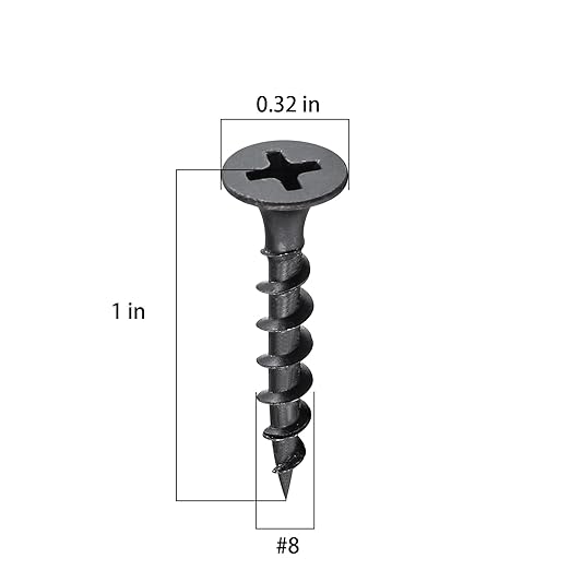 (15 pounds 3930 pcs)#8X1 Black Fastener Drywall Screws-Phillips with coarse Threaded tip, Black, Suitable for Drywall Slate, Wood, etc.