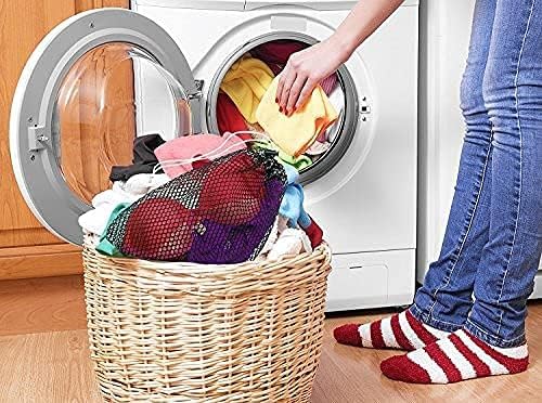 8PCS Mesh Bags Drawstring Bag Set - Nylon Mesh Drawstring Bags with Cord Lock Closure - Delicates Laundry Bag For Washing Machine - Small Gym Bag for Basketball, Volleyball, Football, Golf Stuff Balls