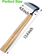 TOYPOPOR Japanese Weeding Sickle Hoe, Gardening Tools, Weed Remover, Hand Weed Cutter, Kama Twisted Scythe with High Carbon Steel Blade for Cutting Grass, Soil loosening, harvesting, Digging