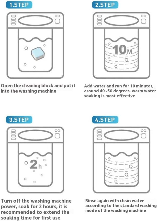 Washing Machine Cleaner Tablets, Cleans Front and Top Load Washers, Including HE Models, Removes Residues and Grime, 6 Count Pack