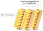 Shoe Cleaning Brushes, Wooden Shoe Sole Bottom Scrub Brush, Stiff Nylon Bristles Scrubbing Stubborn Stains - 3 Pack