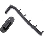 Sumnacon 2 Pcs Stainless Steel Clothes Hanger Rack-Wall Mount Garment Hook with Swing Arm, Sturdy Coat Robe Storage Organizer for Laundry Room Bedrooms Clothing Drying Rack with 5 Hooks, Black