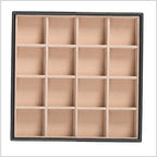 Earring Organizer Tray - Set of 2 - Stackable 32 Slots Jewelry Storage Trays - Display on Dresser or Drawer - Compatible with Other Glenor Trays - Black