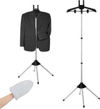 32-63 Inch Garment Steamer Rack & Garment Ironing Glove for Clothes Adjustable Steamer Stand for Clothes Adjustable Garment Hanger Standing Foldable Iron stand with Ironing Glove for Steaming Clothes
