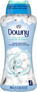 Downy Cool Cotton In-Wash Laundry Scent Booster Beads, 24 oz, laundry scent beads, Long-lasting Freshness