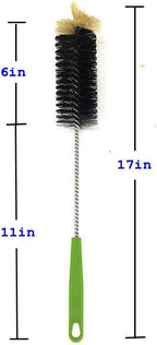 Long Bottle Brush, 17 in Bendable Cleaner Brushes for Cleaning Neck Beer Bottles, Wine, Baby Bottles, Water Bottles, Tumblers, Flask, Bird Feeder, Vase and Brewing Supplies black/2Pack