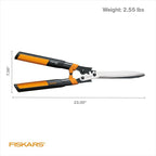 Fiskars 23-Inch Hedge Shears, Bush Trimmer with PowerGear2 Technology that Multiplies Power for Less Effort, SoftGrip Handles with Shock-Absorbing Bumpers