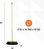 Polka Dot Design Broom with White Plastic Dustpan, Sweep Set Indoor and Outdoor Use, Green/White, by Superio