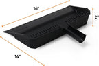Superio Wide Plastic Dustpan with Comb - 16" Wide, Rubber Lip, Broom Handle Clip, Black