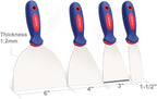WORKPRO 4-Piece Putty Knife Set, Stainless Steel Made - Perfect for Drywall Spackle, Taping, Scraping Paint, 1.5", 3", 4", 6"