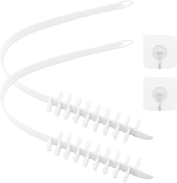 2PCS Washing Machine Cleaning Brush,Rolling Washing Machine Cleaner Front Loader Cleaning Tools with Storage Hook(23.23x5.51x1.38inch)