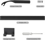 Stainless Steel Shower Squeegee for Glass Doors, Multi-Purpose Squeegee for Shower Glass, Bathroom and Car Windows, Squeegee with Adhesive Hook-10”, Black