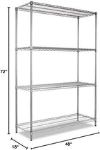 Alera Complete Wire Shelving Unit w/Caster, 48" x 18" x 72", Black Anthracite