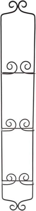 Bard's Black Wrought Iron Wall Mountable Vertical Hanger for 3 Plates, 39" H x 6" W x 2" D (For 8.5"-10" Plates)