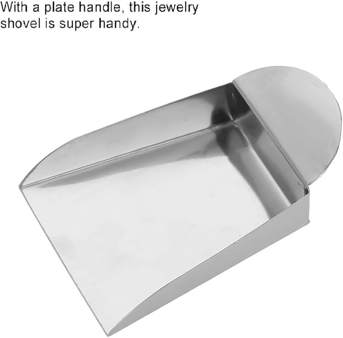 Semme Mini Jewelry Shovel, Flat Shovel, Silver, Stainless Steel, 7.5 * 6 * 2cm / 2.95 * 2.36 * 0.79inch, 15g