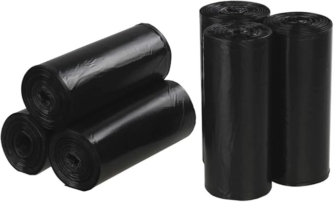 Ramddy 7 Gallon Medium Trash Bags, Black Bin Liners, 6 Rolls/150 Counts