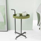 Rolling Utility Cart with Novelty Design, Mobile Saddle Leather Trolley, Organizer Trolley with Lockable Wheels, Multifunctional Serving Cart for Living Room (Green)