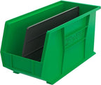 Akro-Mils 30265 AkroBins Plastic Storage Bins, Space-Saving Stackable Bins for Garage, Pantry, Craft Organization, 18-Inch x 8.25-Inch x 9-Inch, Green, 6-Pack