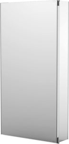 Sunrosa Medicine Cabinet with Mirror, 16" W x 31.5" H, 1 Door, Wall-Mounted & Recessed Bathroom Medicine Cabinet with Tempered Glass Mirror