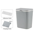 3.2 Gallon/12 L Kitchen Compost Bin for Counter Top/Under Sink, Hanging Small Trash Can with Lid for Cupboard/Bathroom/Bedroom/Office/Camping/RV, Odorless Food Waste Bin, Grey