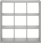 Furinno Cubicle Open Back Decorative Cube Storage Organizer, 9-Cube, Light Grey