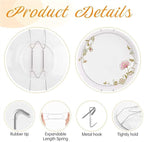 Bilillo 12 Pieces Invisible Wall Plate Hangers 4/6/8 Inches Wall Plate Hangers Stainless Steel Decorative with 12 Pieces Hook with Nails Suitable for 4-10 inch Decorative Antique and Arts(Silver)