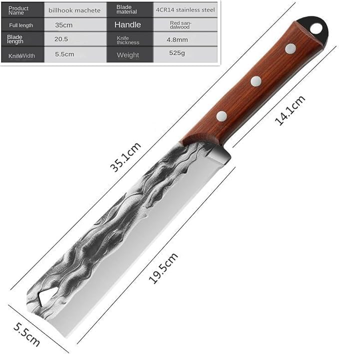Machete Billhook Sickle Knife for Yard Work Machete for Cutting Trees Machetes Sickle Heavy Duty Machete for clearing Brush Garden Tools AxeConstruction Blade Outdoor……