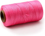 Pink Mason Line String – 393ft, 1.3mm Thick Twisted Polypropylene – Durable Construction Twine for Laying Bricks, Blocks, Fences in Gardening, DIY & Landscaping Projects