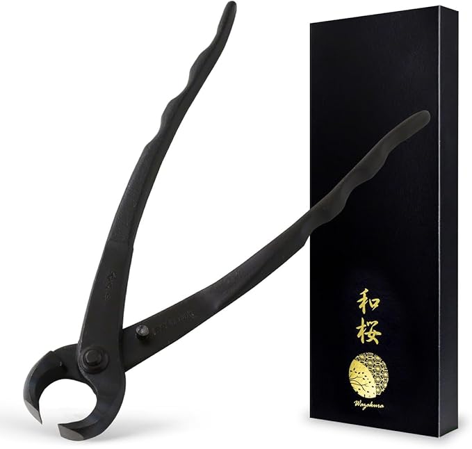 Wazakura Hanafubuki Hand Forged Bonsai Tree Trunk Splitter, Made in Japan 8.25inch(210mm), Branch Cutter Japanese Garden Tool - 8.25inch(210mm), Black