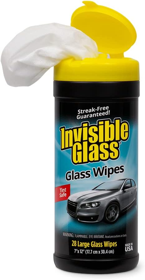 Invisible Glass 99611 Auto Glass Cleaner Kit with Streak Free Premium Glass Cleaner Spray, Glass Cleaner Wipes, and Microfiber Perfect Kit for Quick and Easy Glass Cleaning Tint Safe