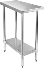 STABLEINK NSF Stainless Steel Table, 30 x 14 Inches Metal Prep & Work Table with Adjustable Undershelf, for Commercial Kitchen, Restaurant, Hotel and Garage,Small Stainless Steel Table