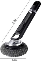 Kitchen Cleaning Brush with Soap Dispenser Handle - Multifunctional Brush Head Replacemen for Pans, Pots, Kitchen Sink, 4 in 1 Household Cleaning Tool for Home and Apartment Must Haves