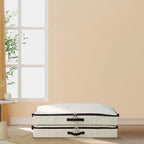AMJ 2 Pack Foldable Under Bed Storage Basket Container, Sturdy Clothes Storage Drawer Organizer for Clothes, Shoes,Toys, Blanket, Comforter Organizers Bins, Beige