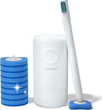 Newlonis® Disposable Toilet Brush with 8 Refills, Wall-Mounted Toilet Bowl Cleaning Wand, Toilet Brush with Holder