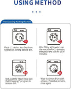 Truey Washing Machine Drum Cleaning Tablets, Deep Cleaning for Front Loader, Top Load & HE Washers, Helps Remove Odor-Causing Residues, Pet Hair & Hard Water Buildup (12 tablets)