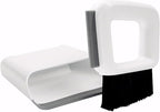 Compact Dustpan and Broom Set with Scrubber TPR Handle ABS Nylon Design Space Saving for Kitchen Bathroom Home Cleaning