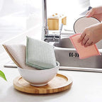 JEBBLAS 8Pack Bamboo Natural Kitchen Sponges Dish Sponge Cleaning Sponge Heavy Duty Scrub Sponge for Cleaning Kitchen and Household Pink