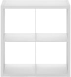 Furinno Cubicle Open Back Decorative Cube Storage Organizer, 4-Cube, White