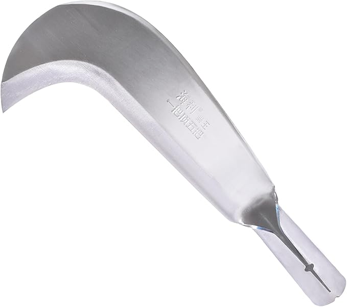 1pce 360mm/14.17in Stainless Steel Scimitar Billhook Brush Clearing Sickle for Grass,Weeding Tools for Garden,Curved Sawtooth Sickle,Machete Axe for Cutting Trees,Steel Blade Knife in Hand
