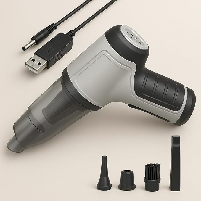 GajetNest Handheld Mini Portable Compact Car Vacuum Cleaner & Blower 2-in-1 with HEPA Filter, Lightweight Design, 25-Minute Running Time, Cordless Rechargeable Crevice Tool - 9000 PA Suction