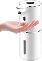 Automatic Liquid Soap Dispenser 12.8oz, Rechargeable & 6 Levels Soap Adjustable with Digital Display, Wall Mount, Waterproof, Touchless Hand/Dish Soap Dispenser for Kitchen, Bathroom, Hotel