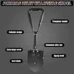 Digging Shovel, 18.5'' Lightweight Camping Shovel Portable High Carbon Steel Folding Mini Trowels for Outdoor Camping Backpacking Hiking Car Emergency Home Garden