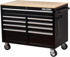 Tool Chest Cabinet, Large Capacity Metal Tool Box with Wheels and Cylinder Locking, Roll Around Storage Organizer Tool Cart for Garage, Redtool cabinets on Wheels (Black, 9-Drawer-Wheel)
