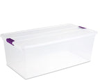 Sterilite 8-Pack 110 Quart ClearView Latch Box, Stackable Organizer Bins with Latching Lids - Clear Plastic Organization Containers for Closet, Bedroom, Shelving Units and Everyday Home Storage